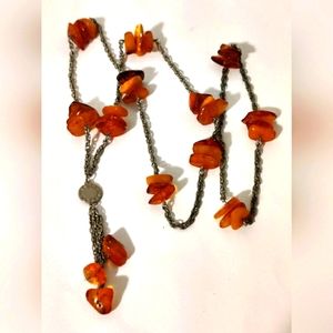 Vintage MCM Natural Baltic Amber Long necklace